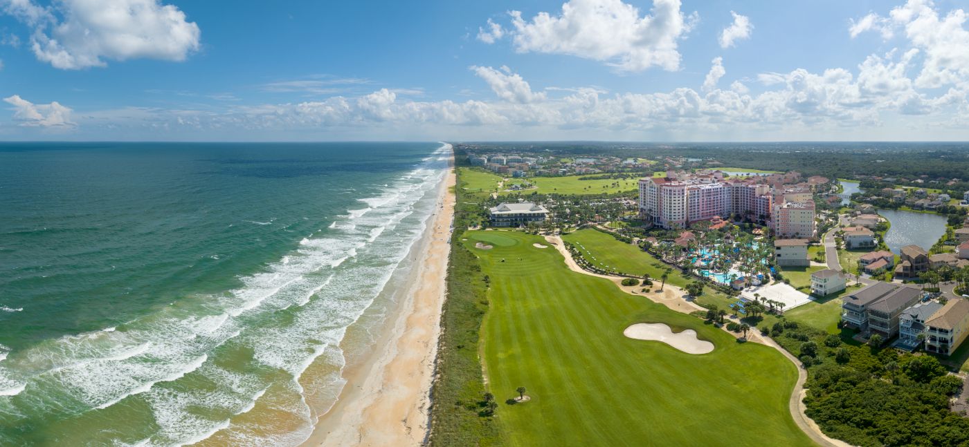 Overhead shot of coast near resort