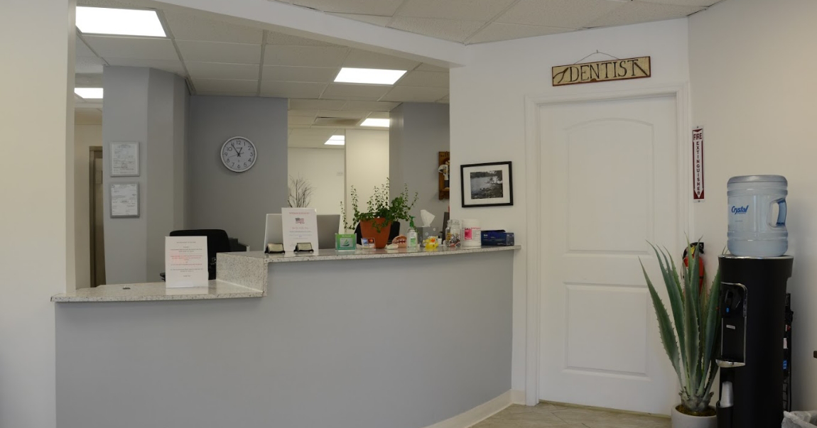 Front desk in dental office waiting room